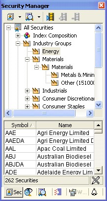 Stocks in GICS sectors