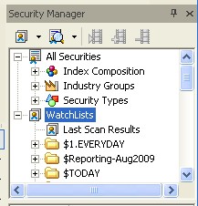 Security Manager and watchlists